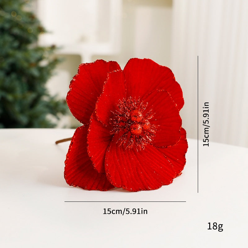 Artificial Christmas Flowers – Elegant Glitter Decor
