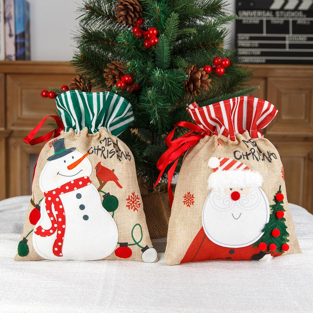 Christmas Gift Bags | Reusable Burlap Treat Holders