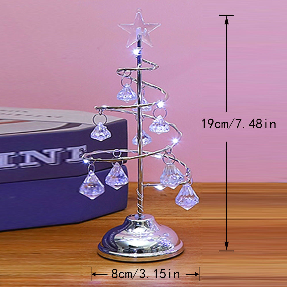 Illuminated Crystal Christmas Tree Night Light Decor