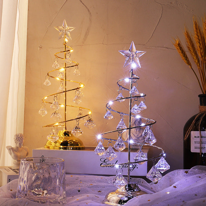 Illuminated Crystal Christmas Tree Night Light Decor