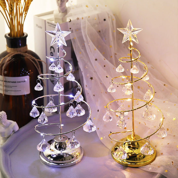 Illuminated Crystal Christmas Tree Night Light Decor