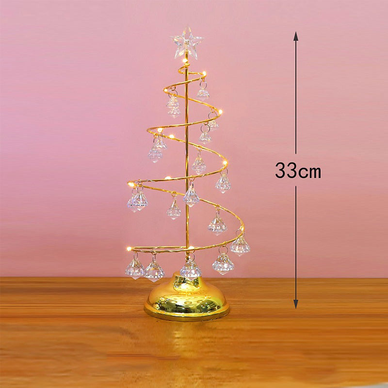 Illuminated Crystal Christmas Tree Night Light Decor