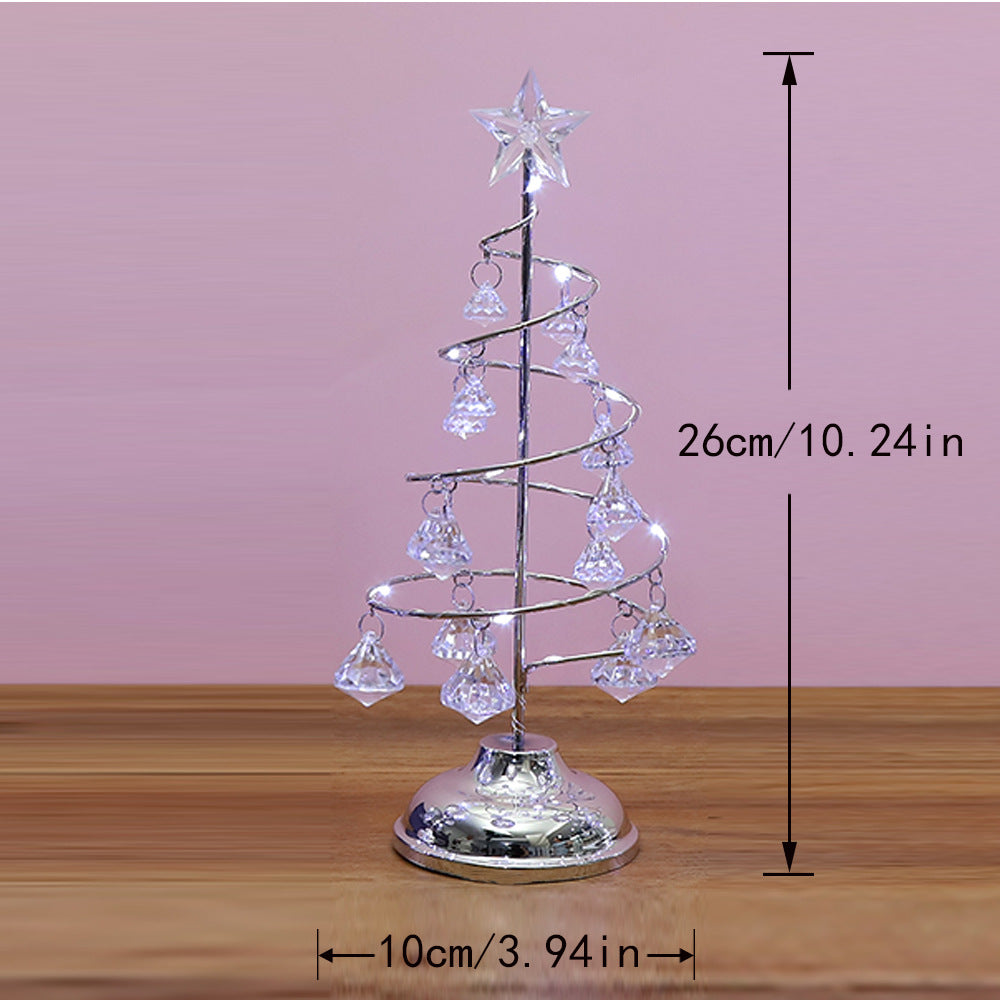 Illuminated Crystal Christmas Tree Night Light Decor