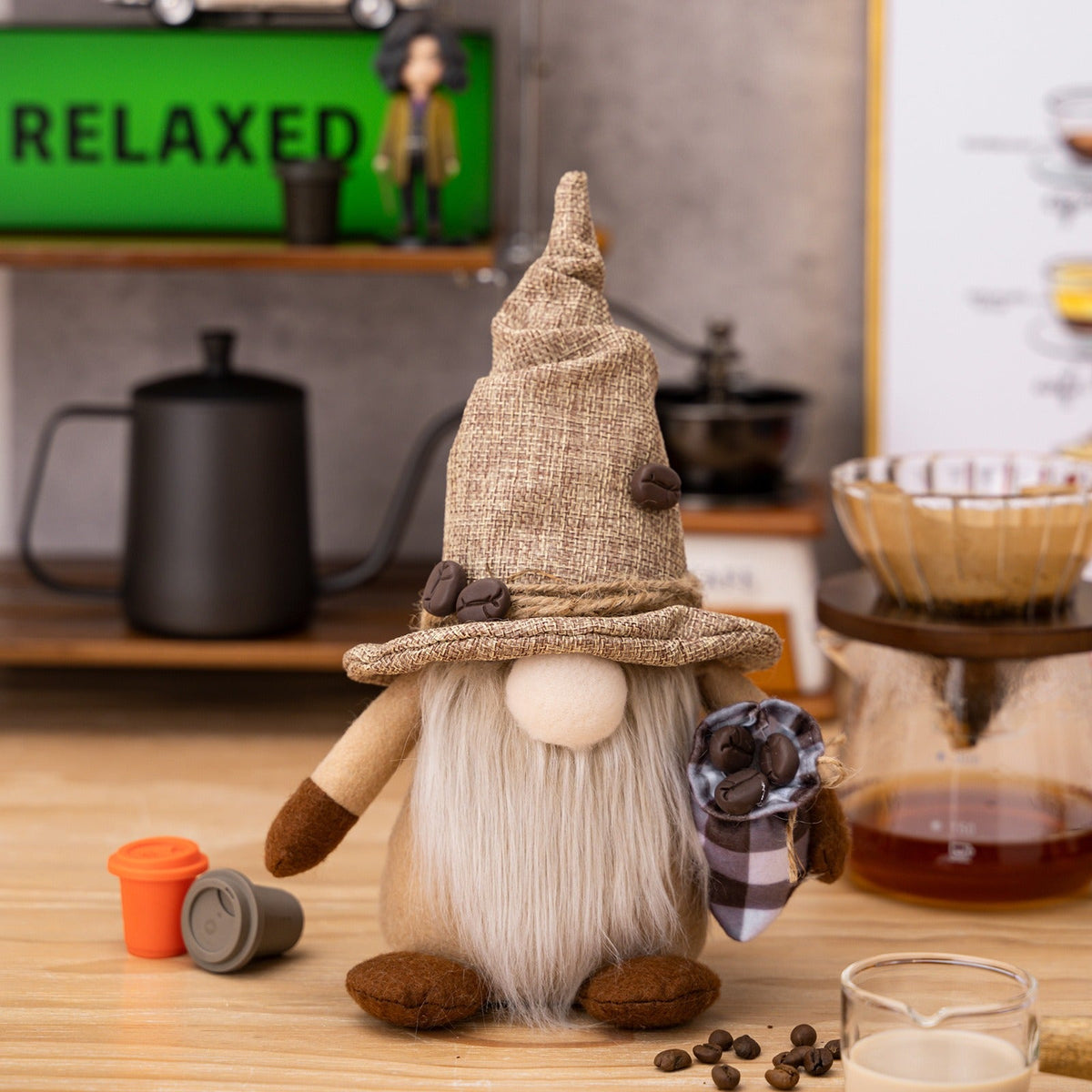 Christmas Coffee Gnome Decor for Cozy Holiday Shelves