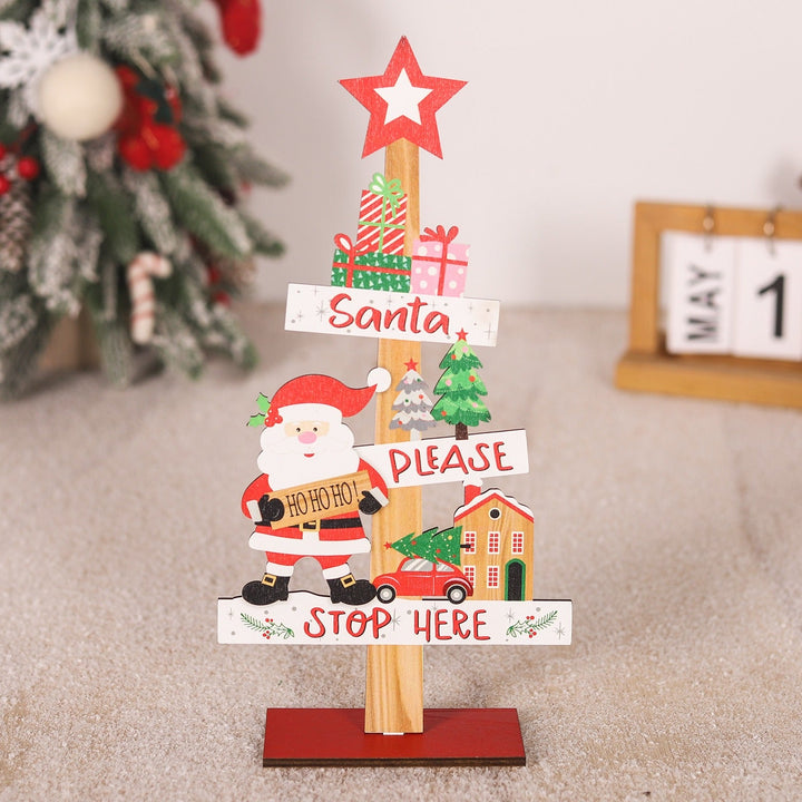 Wooden Christmas Table Decor for Cheerful Holiday Charm