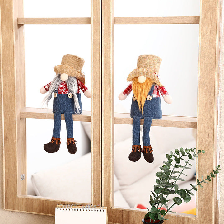 Rustic Christmas Cowboy Dolls for Festive Shelf Decor
