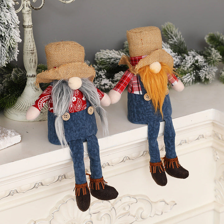Rustic Christmas Cowboy Dolls for Festive Shelf Decor