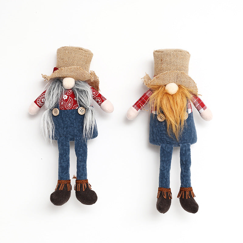 Rustic Christmas Cowboy Dolls for Festive Shelf Decor