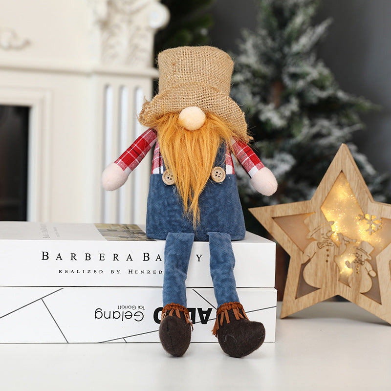 Rustic Christmas Cowboy Dolls for Festive Shelf Decor