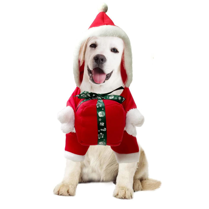 Christmas Dog Costume Santa Gift Outfit for Holiday Photos