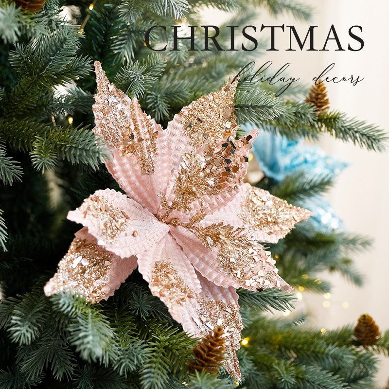 Velvet Poinsettia Christmas Decor For Elegant Displays