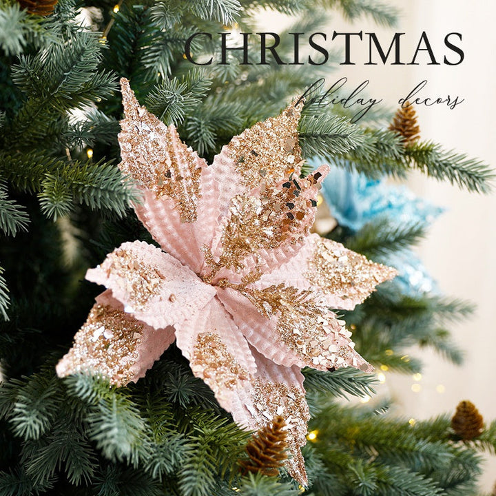 Velvet Poinsettia Christmas Decor For Elegant Displays