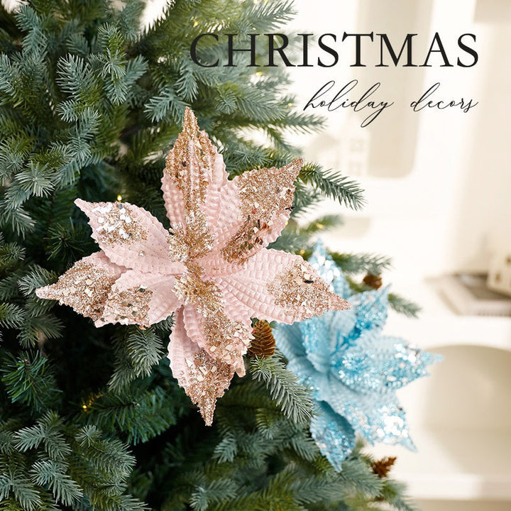 Velvet Poinsettia Christmas Decor For Elegant Displays