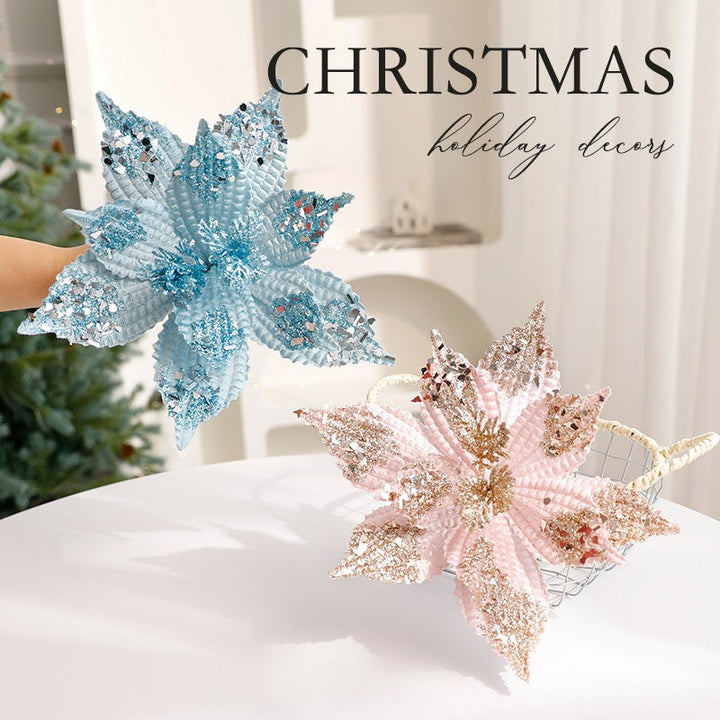 Velvet Poinsettia Christmas Decor For Elegant Displays