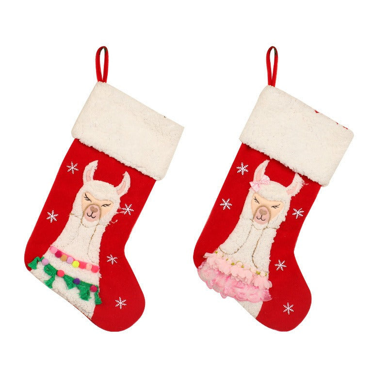 Christmas Alpaca Stocking for Kids and Small Gifts