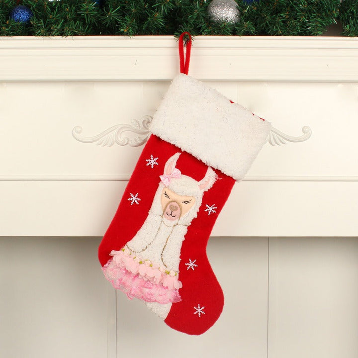 Christmas Alpaca Stocking for Kids and Small Gifts