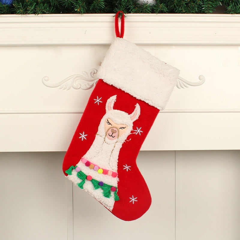 Christmas Alpaca Stocking for Kids and Small Gifts