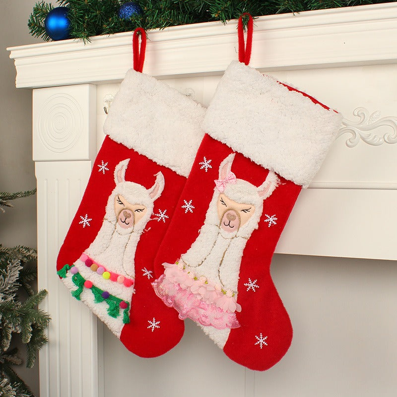 Christmas Alpaca Stocking for Kids and Small Gifts