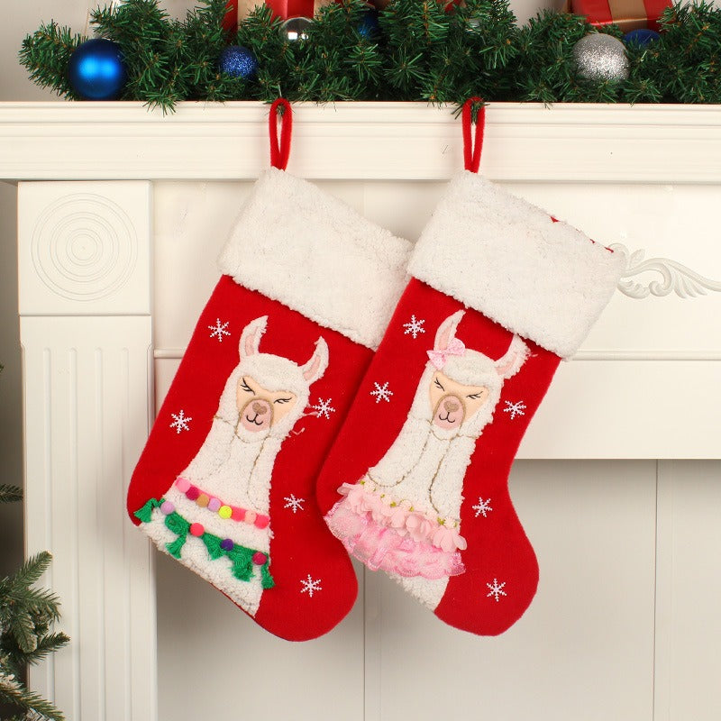 Christmas Alpaca Stocking for Kids and Small Gifts