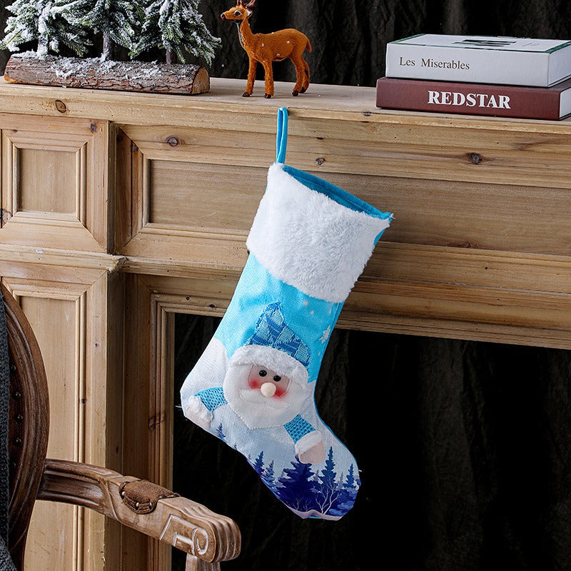 Light-Up Christmas Snowman Stocking Gift Bag Decor