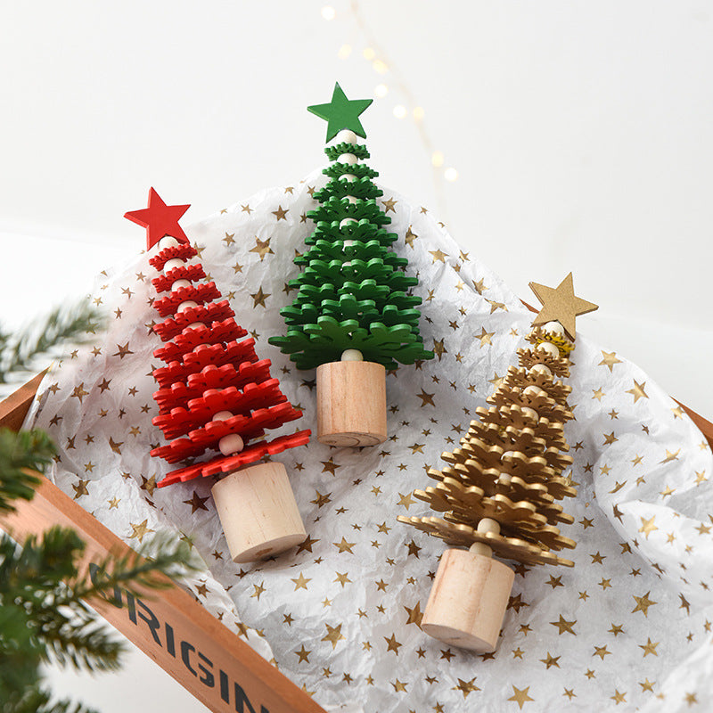 Mini Wooden Christmas Trees – Festive Tabletop Decor