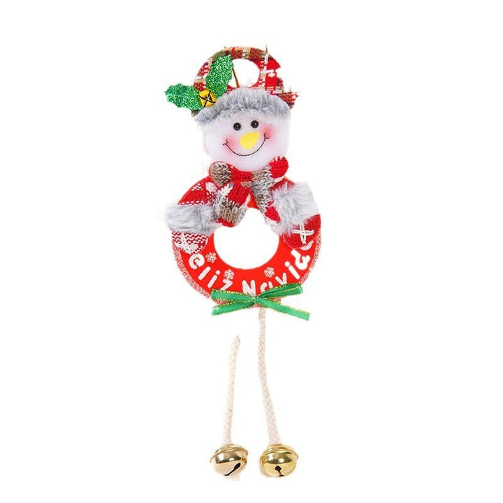 Plush Christmas Hanging Ornament With Festive Gold Bells