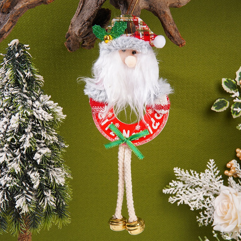 Plush Christmas Hanging Ornament With Festive Gold Bells