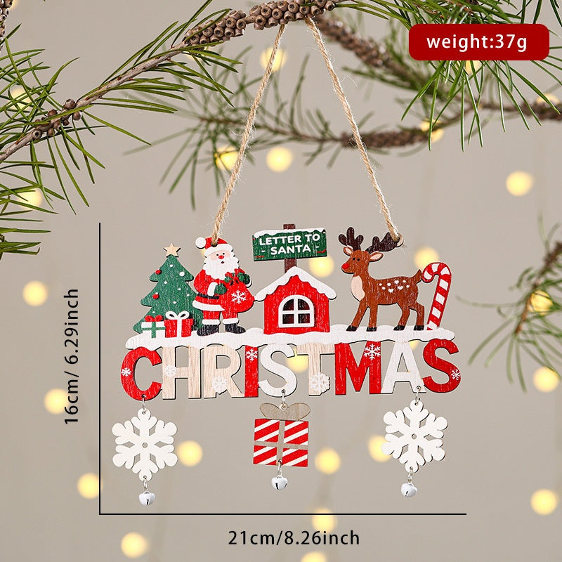 Christmas Welcome Door Sign – Rustic Wooden Decor
