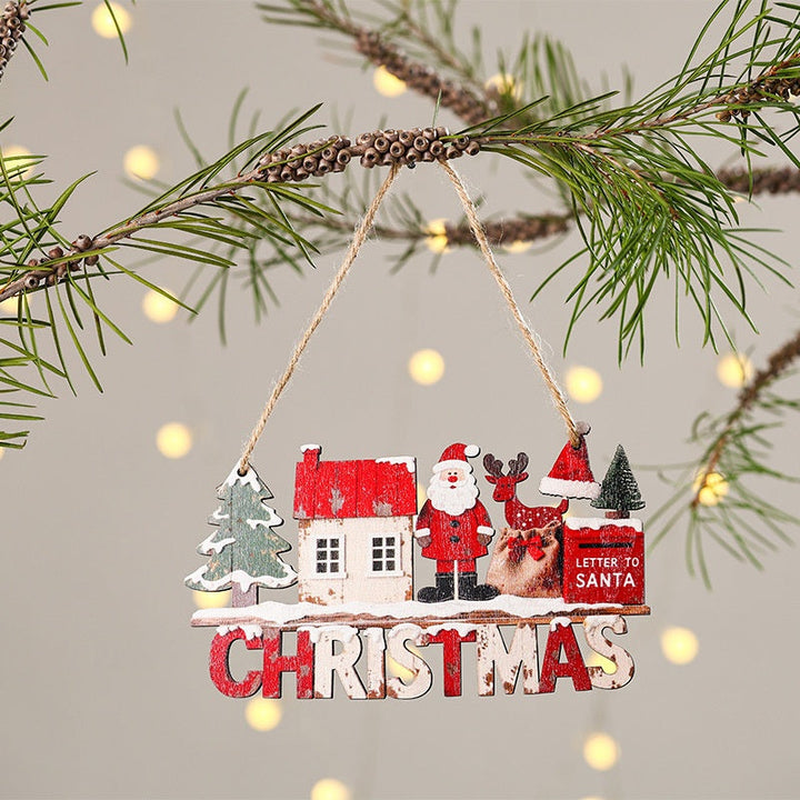 Christmas Welcome Door Sign – Rustic Wooden Decor