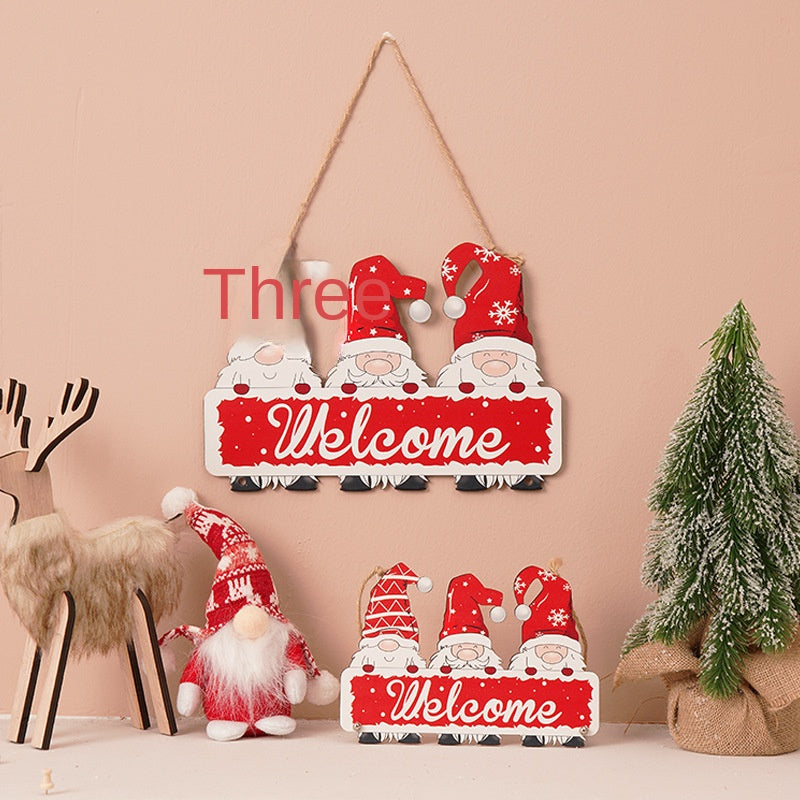 Christmas Welcome Wooden Plaque for Festive Entryways