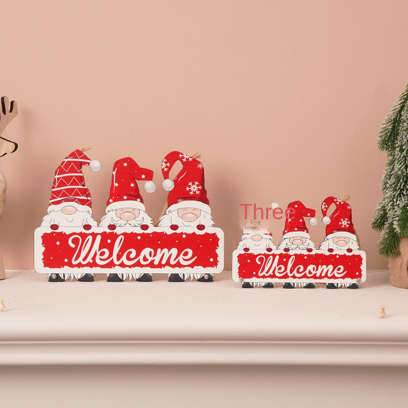 Christmas Welcome Wooden Plaque for Festive Entryways