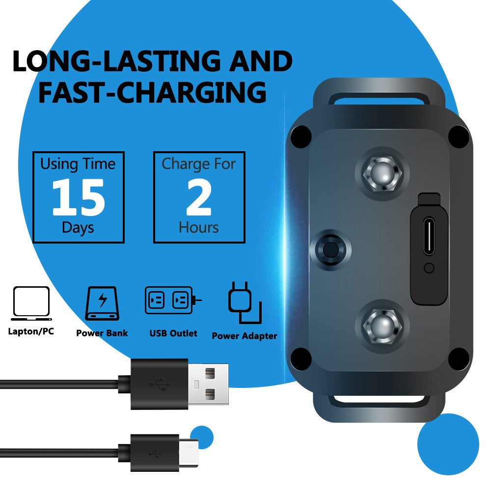 Rechargeable Anti-Bark Collar With Color LED Display