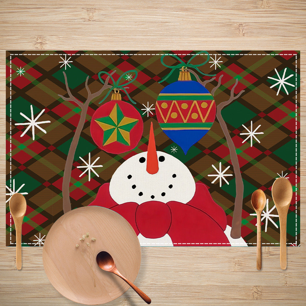 Christmas Plaid Linen Placemats for Festive Tables