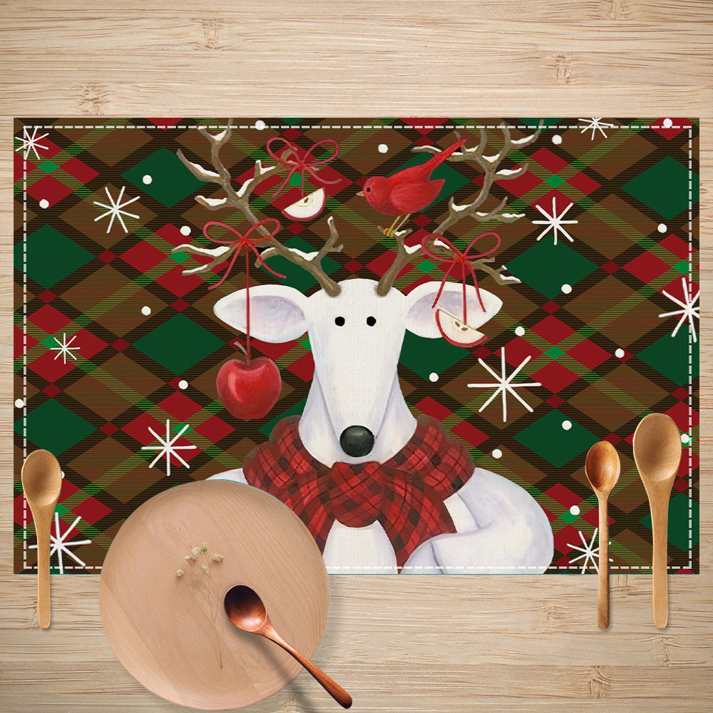 Christmas Plaid Linen Placemats for Festive Tables