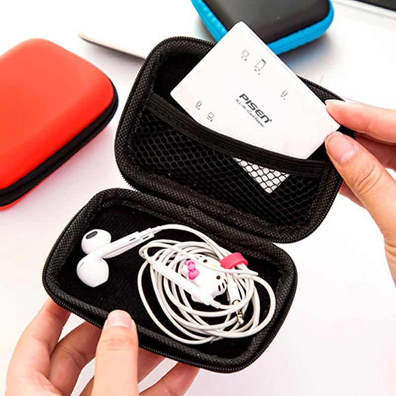 Hard EVA Earphone Case with Coin and SD Card Pockets
