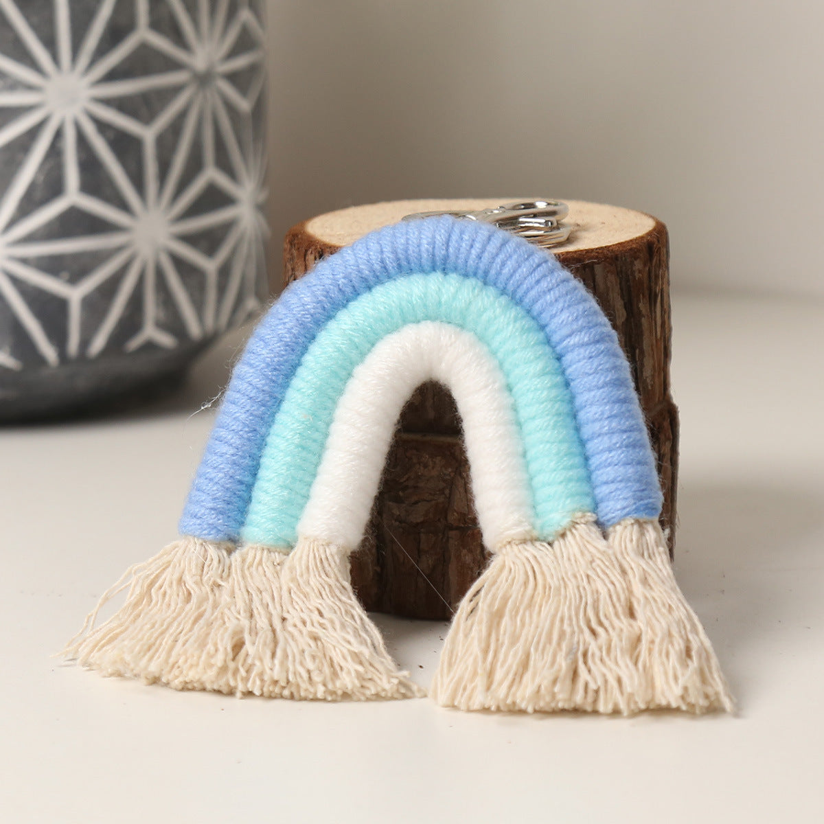 Rainbow Woven Keychain | Colorful Everyday Key Carry