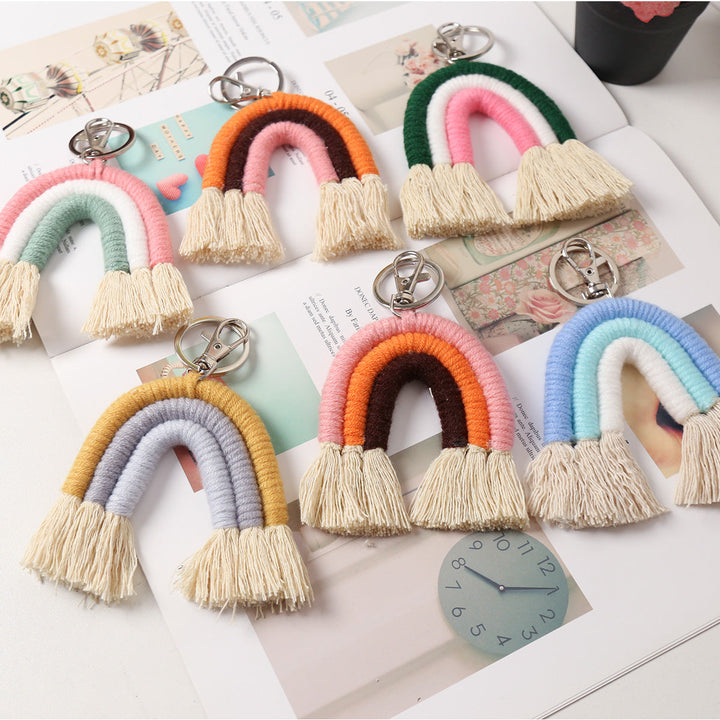 Rainbow Woven Keychain | Colorful Everyday Key Carry