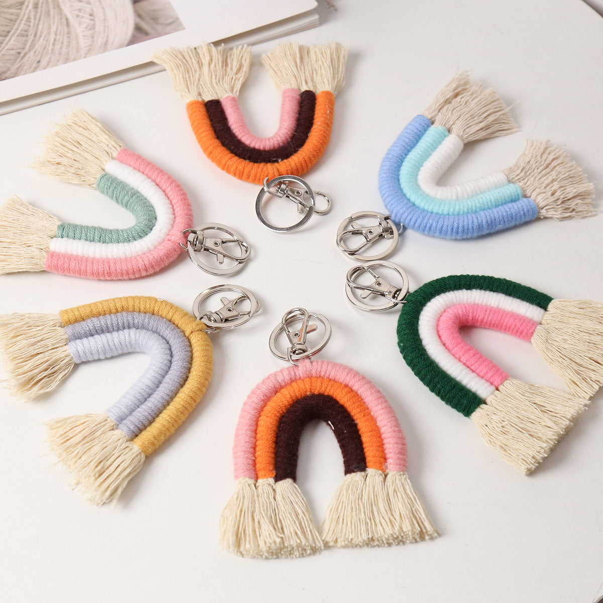 Rainbow Woven Keychain | Colorful Everyday Key Carry