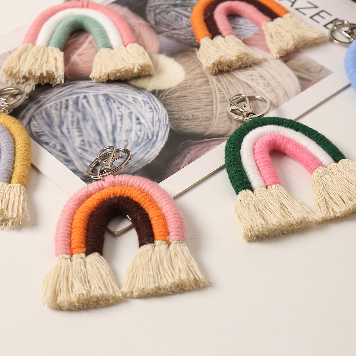 Rainbow Woven Keychain | Colorful Everyday Key Carry