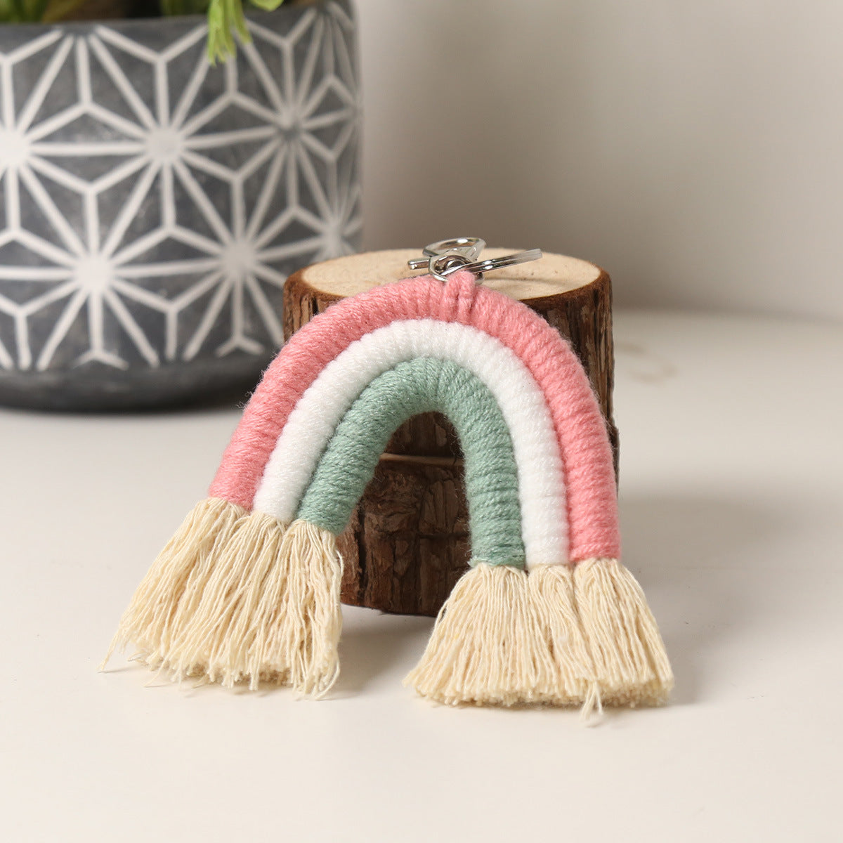 Rainbow Woven Keychain | Colorful Everyday Key Carry
