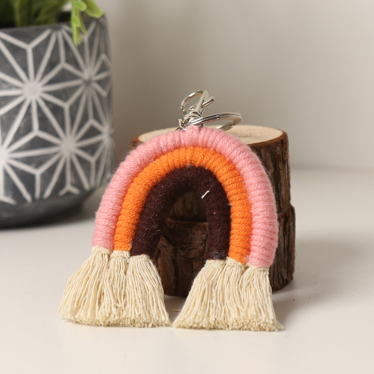 Rainbow Woven Keychain | Colorful Everyday Key Carry