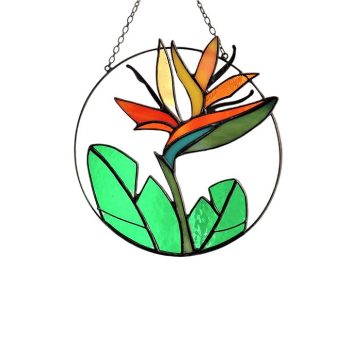 Acrylic Window Pendant Decoration – Colorful Botanical Charm