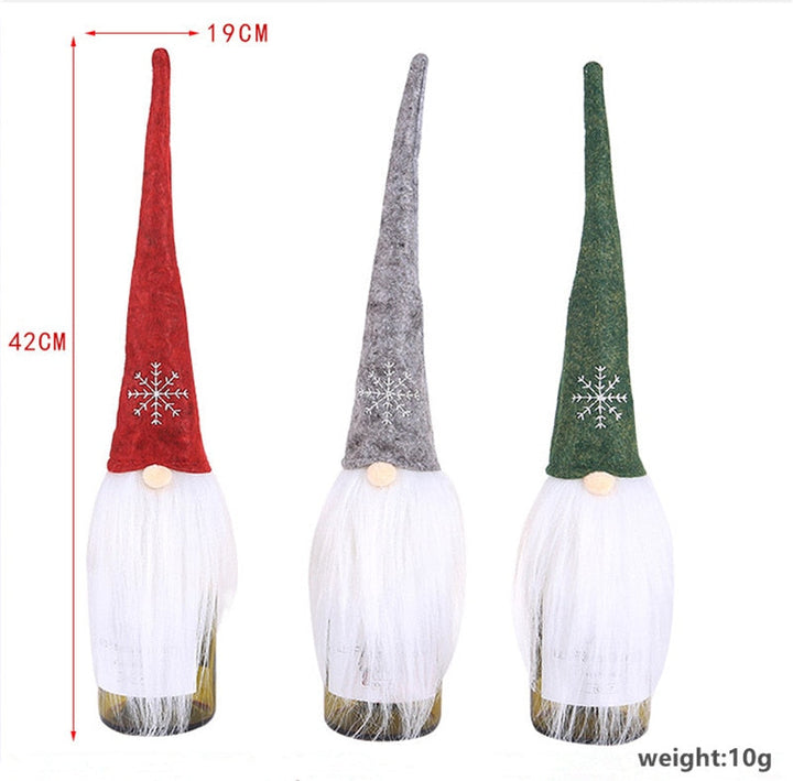 Santa Bottle Cover Set - Christmas Wine Table Decor