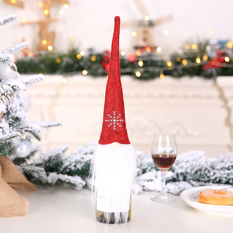 Santa Bottle Cover Set - Christmas Wine Table Decor