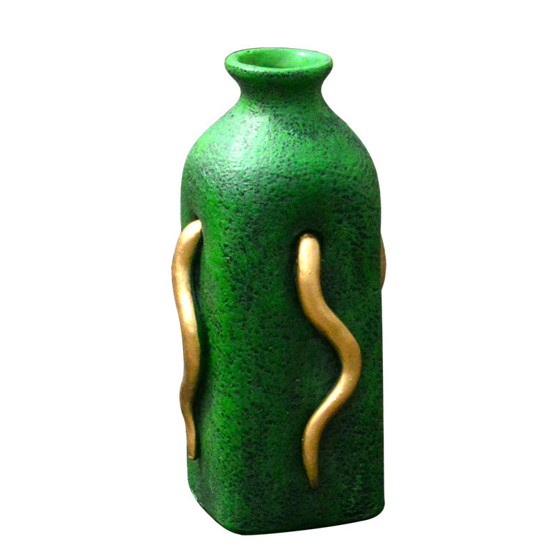 Resin Decorative Vase With Sculptural Tabletop Style