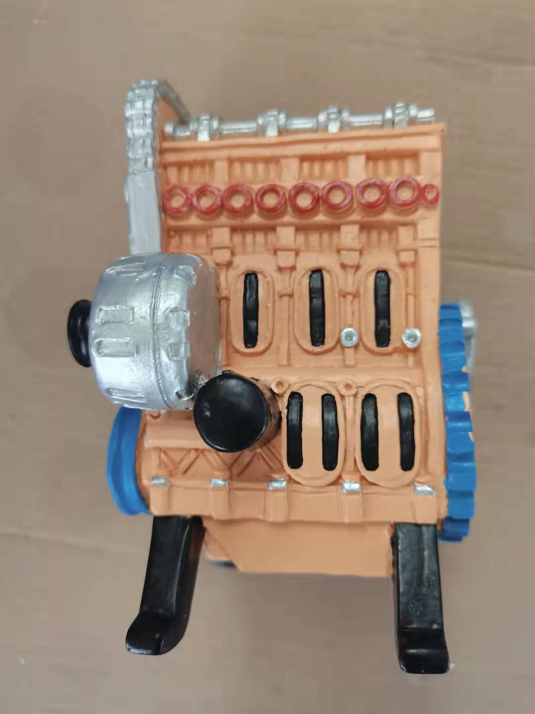 Resin Engine Ornament for Industrial-Style Desk Decor