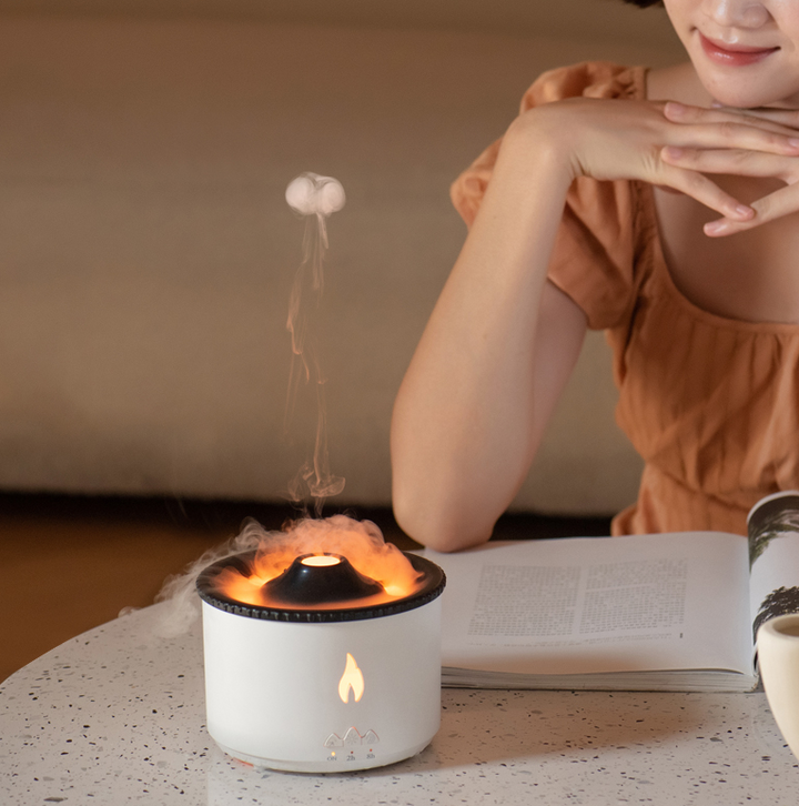 Flame Effect Aromatherapy Humidifier for Cozy Rooms