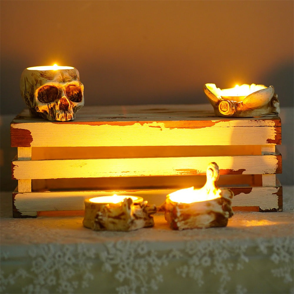 Skeleton Candle Holder Set for Dramatic Gothic Decor