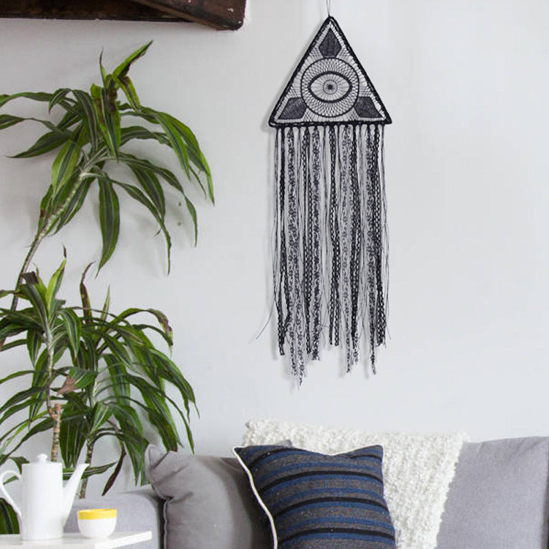 Triangle Lace Wall Hanging for Bohemian Texture Decor