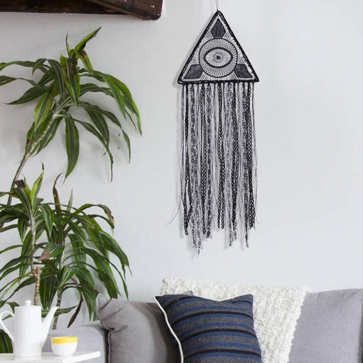 Triangle Lace Wall Hanging for Bohemian Texture Decor